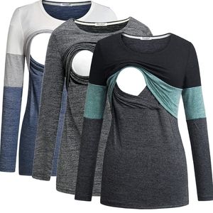 Nursing Breastfeeding Maternity Long Sleeve Shirt